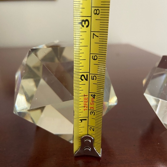 2 Rough Cut Crystal Paperweights Clear with hint of Smoky color READ - Picture 10 of 10